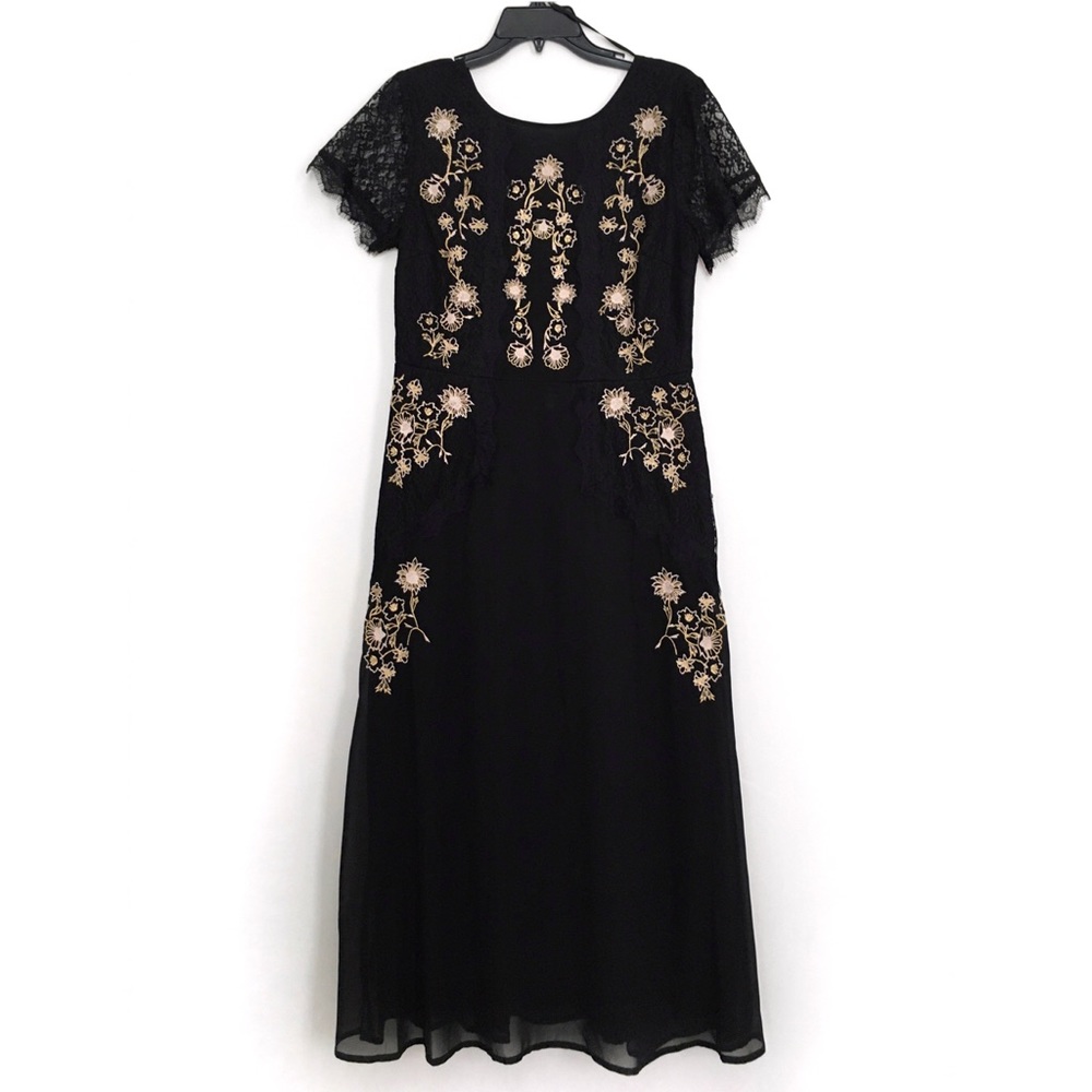 NWOT Nanette Lepore Embroidered Lace Chiffon Dress - Picture 2 of 8